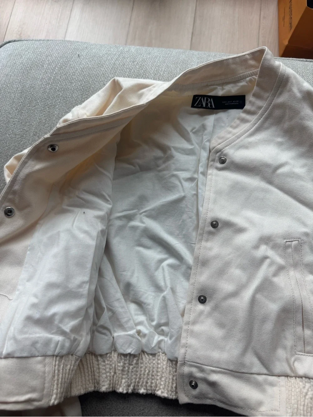 Zara cream button bombed jacket
